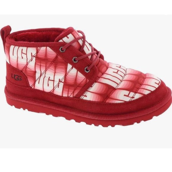 UGG Chukka Boots Red Shearling Graffiti Neumel LTA Winter Wavelength Mens 13 - Picture 5 of 15